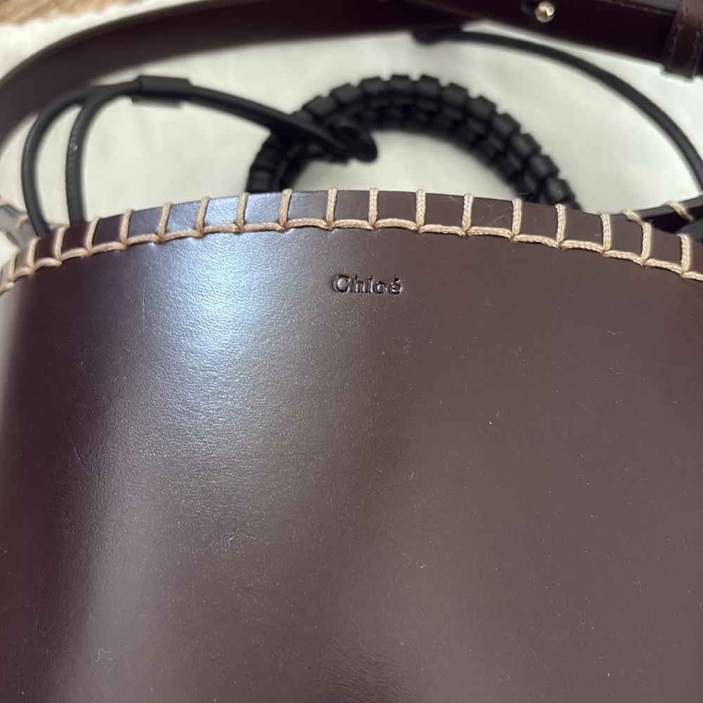 EUC Chloe Louella Bucket Bag in Ebony Brown Large Size - Picture 4 of 13